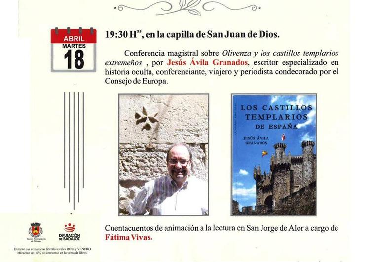 La conferencia del escritor Jesús Ávila sobre Olivenza y los castillos templarios siguiente actividad de la Semana del Libro