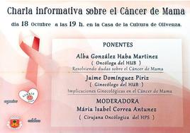 Especialistas del Hospital Universitario ofrecerán una charla sobre el cáncer de mama