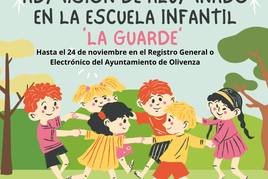 Se abre la inscripción para el servicio de la Escuela Infantil Municipal 'La Guarde'