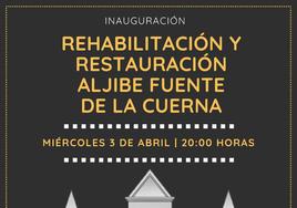 Olivenza inaugura la rehabilitación del aljibe-fuente de 'La Cuerna'