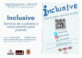 Limbo Cultura y la Diputación presentarán el Servicio de cuidados y salud mental para jóvenes 'Inclusive'