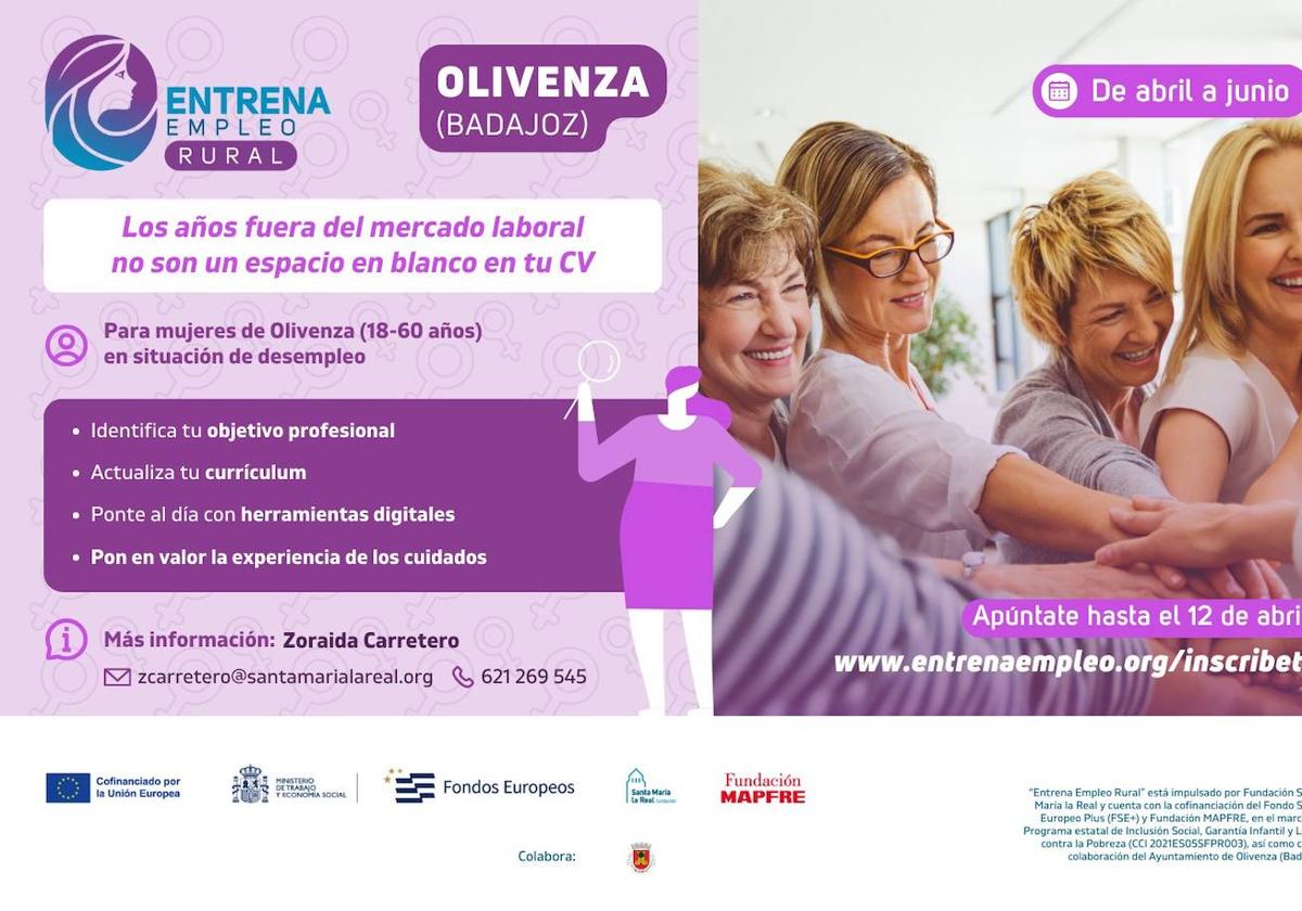 Se amplía el plazo de inscripción del programa 'Entrena Empleo Rural' destinado a mujeres