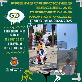 Ya se pueden realizar las preinscripciones en la Escuela Deportiva municipal