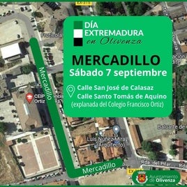 Debido a la programación del Día de Extremadura el mercadillo se traslada de ubicación