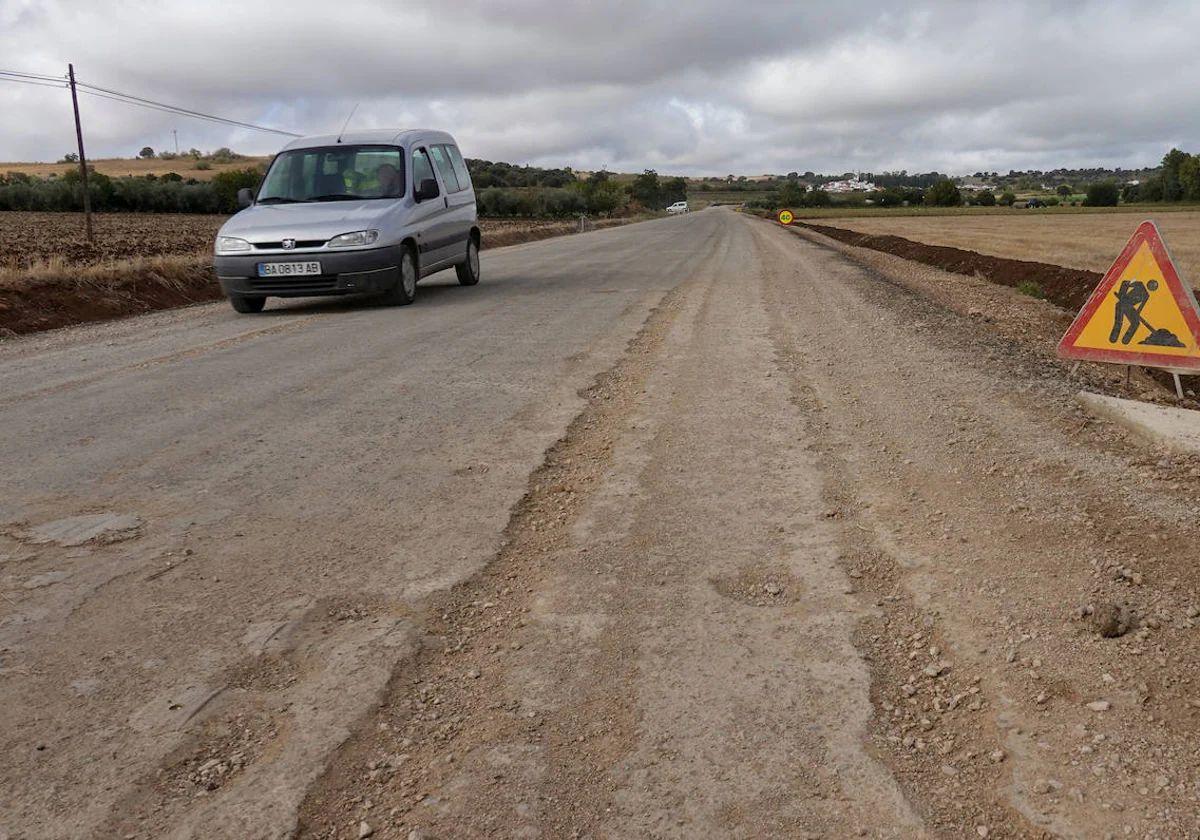 El tramo que comunica la carretera de Olivenza con San Francisco la semana pasada.