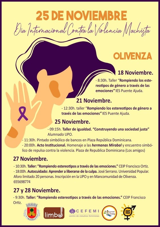 Diversos talleres, homenajes y el acto institucional centrarán el 25N