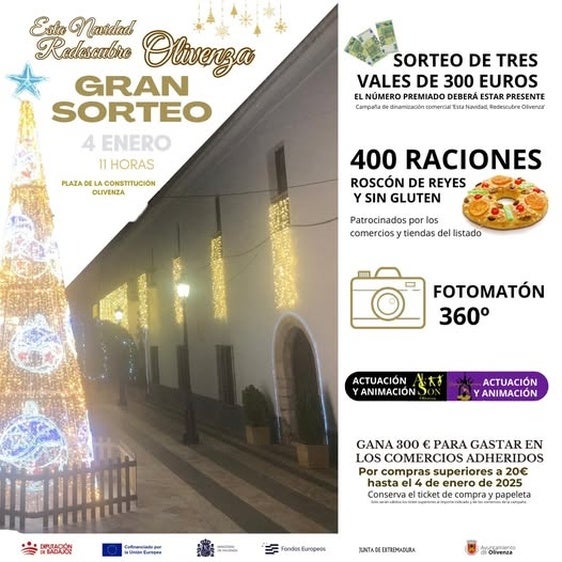 El sorteo de los vales de la campaña navideña incluirá roscón de reyes, fotomatón y animación