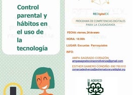 Esther Gamero ofrecerá la charla 'Control parental y hábitos en el uso de la tecnología'