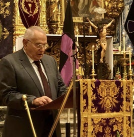 José M. Rodríguez, realizó un sentido recorrido por la historia de la Semana Santa oliventina en su pregón