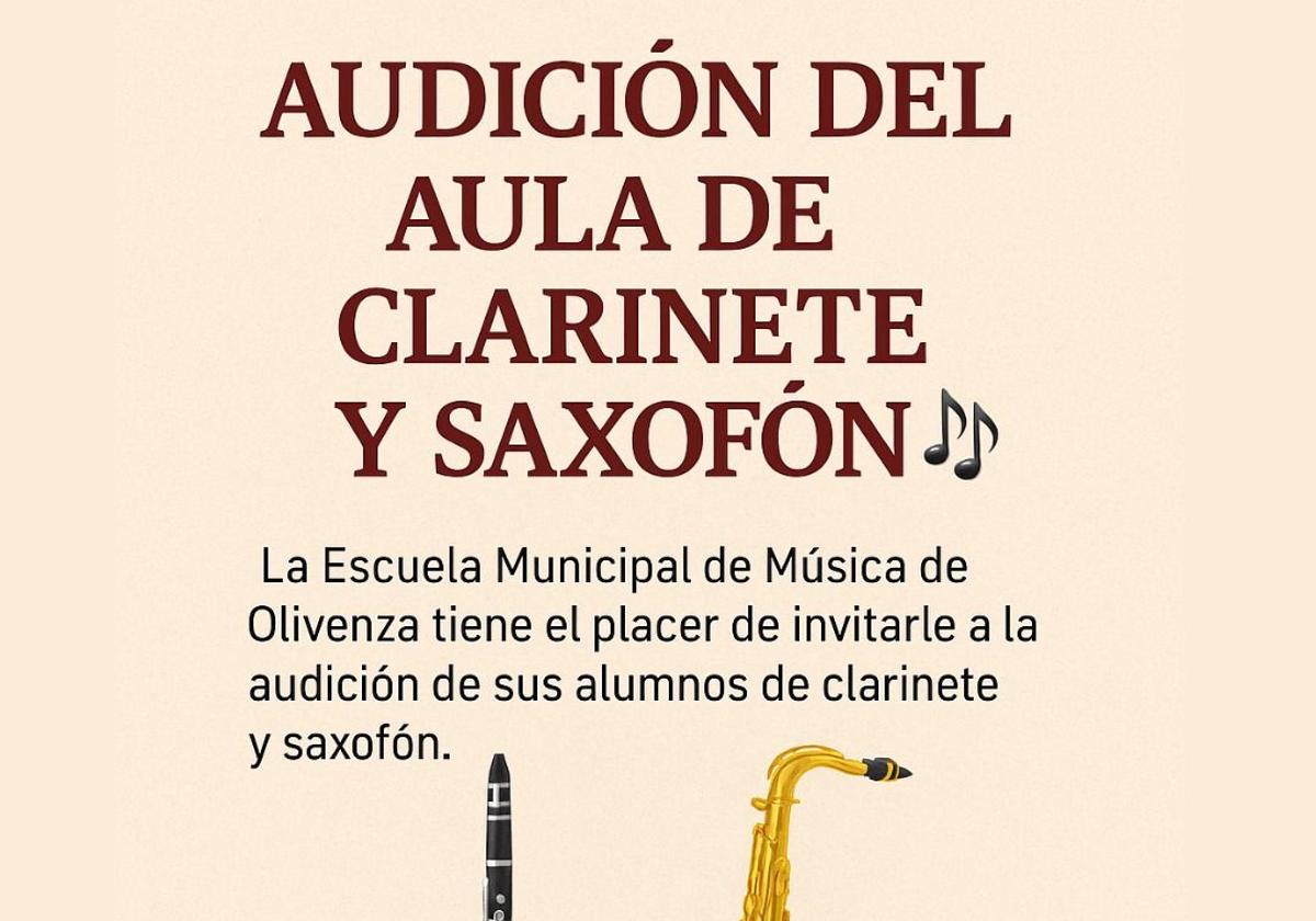 La Escuela Municipal de Música ofrece una audición de clarinete y saxofón