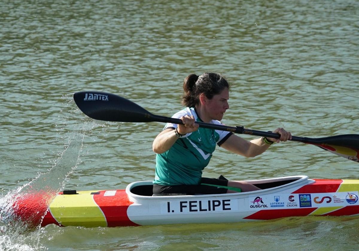 Inés Felipe, terminó séptima en la carrera VL2 en la II Copa del Mundo