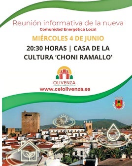 Olivenza impulsa su Comunidad Energética Local con una nueva reunión informativa