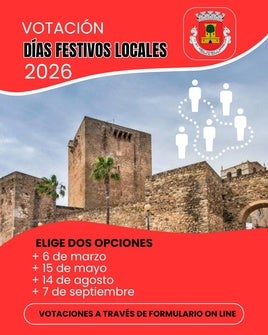 El Ayuntamiento de Olivenza abre la votación para elegir los festivos locales de 2026
