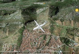 La avioneta que realiza los vuelos fotogramétricos de baja altura.