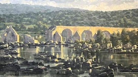 La obra 'Puente Ajuda', del artista Ramón de Arcos, pieza del mes del Meegs