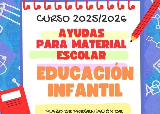 Convocadas las ayudas para libros y material escolar en Educación Infantil