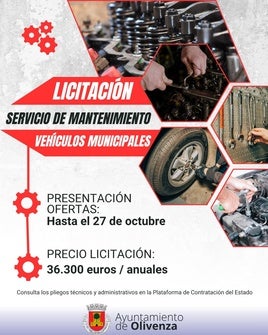 El Ayuntamiento licita el mantenimiento de su flota de vehículos municipales