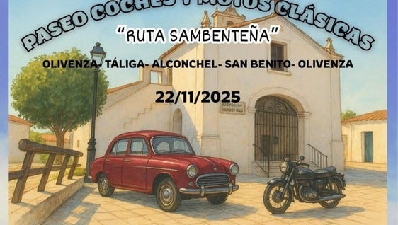 La 'Ruta Sambenteña' reunirá a coches y motos clásicas en un paseo por la Comarca de Olivenza