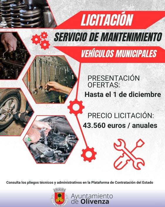 El Ayuntamiento vuelve a licitar el mantenimiento de sus vehículos municipales