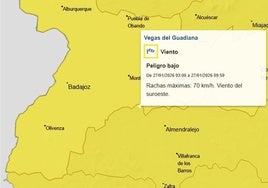El 112 Extremadura activa la alerta amarilla por vientos fuertes vientos