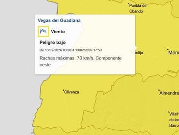 Activada la alerta amarilla por lluvia y vientos con rachas de hasta 70 kilómetros hora