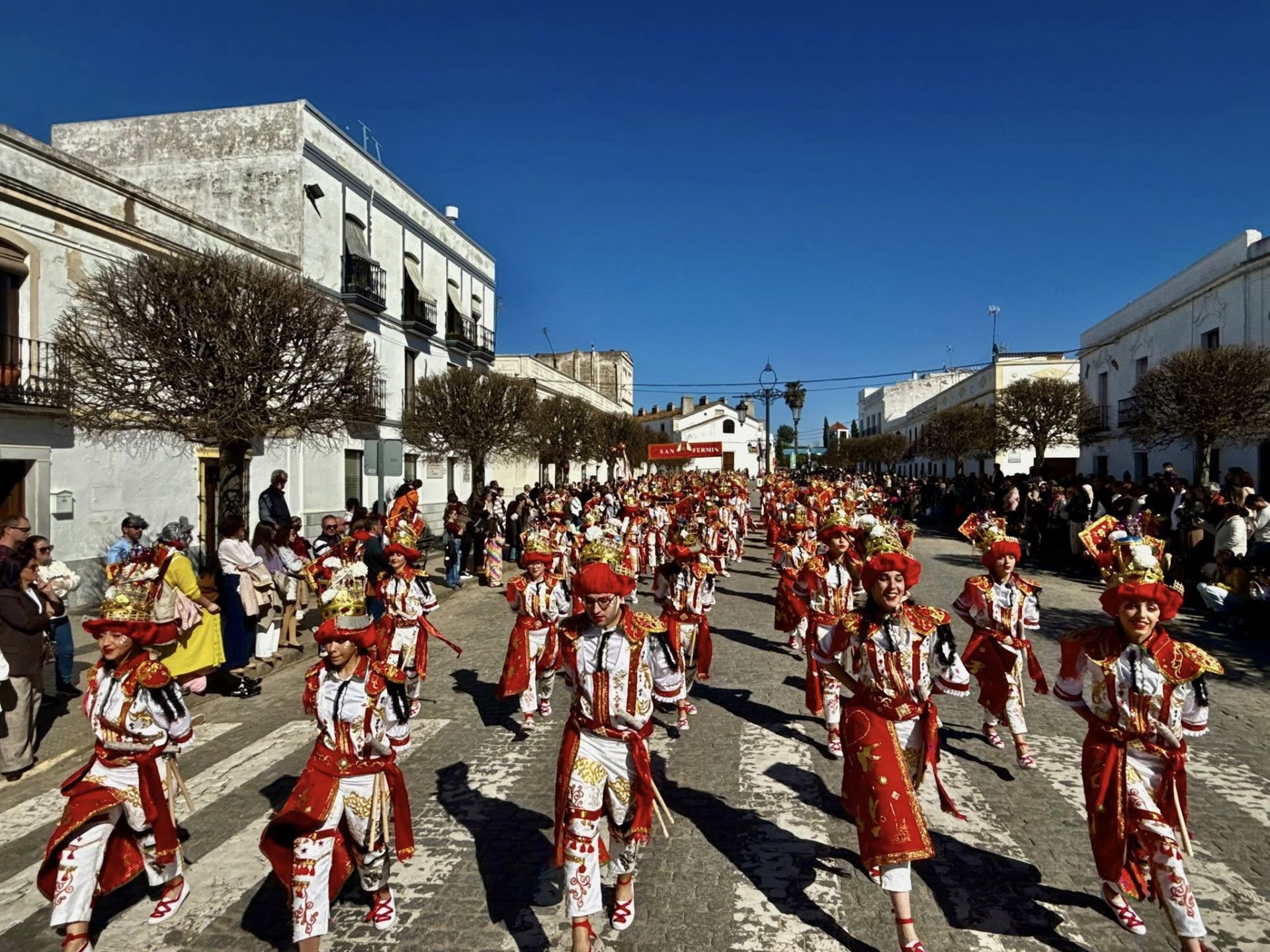 El gran desfile de comparsas llena de alegría y color las calles de Olivenza
