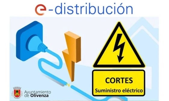 Endesa anuncia cortes puntuales de luz este jueves en varias calles de Olivenza