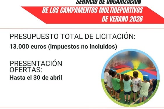 Últimos días para presentar ofertas a la licitación de organización de campamentos de verano