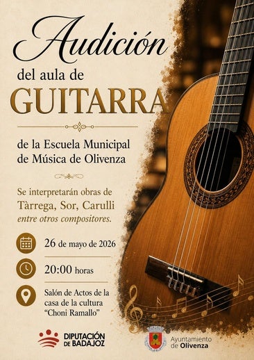 La escuela municipal de música celebra una nueva audición del aula de guitarra