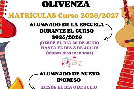 La Escuela Municipal de Música abre el plazo de matriculación para el curso 2026/2027