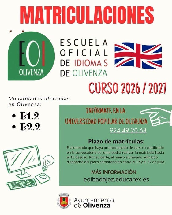 Abierto el plazo de matrícula para los cursos de la Escuela Oficial de Idiomas