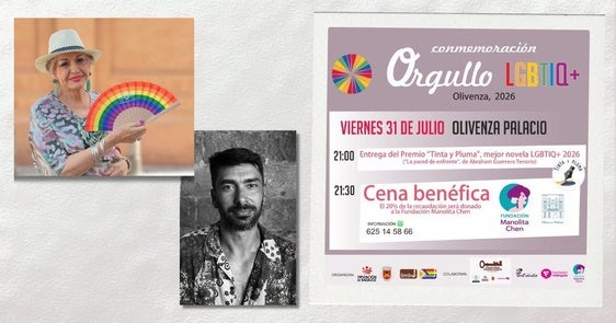 Manolita Chen amadrinará la entrega del III Premio Tinta y Pluma a la Mejor Novela LGTBIQ+