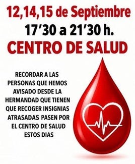 La Hermandad del Banco de Sangre entregará las insignias a los donantes
