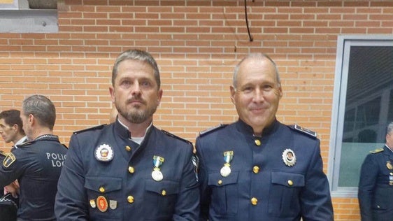 Los Policías Locales homenajeados en Valencia.