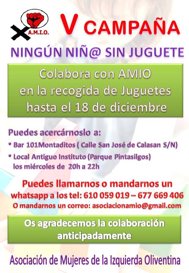 AMIO inicia su quinta campaña de recogida de juguetes