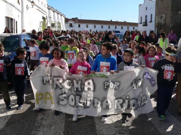 Imagen de una edición anterior de la Marcha de la Solidaridad en Olivenza. 