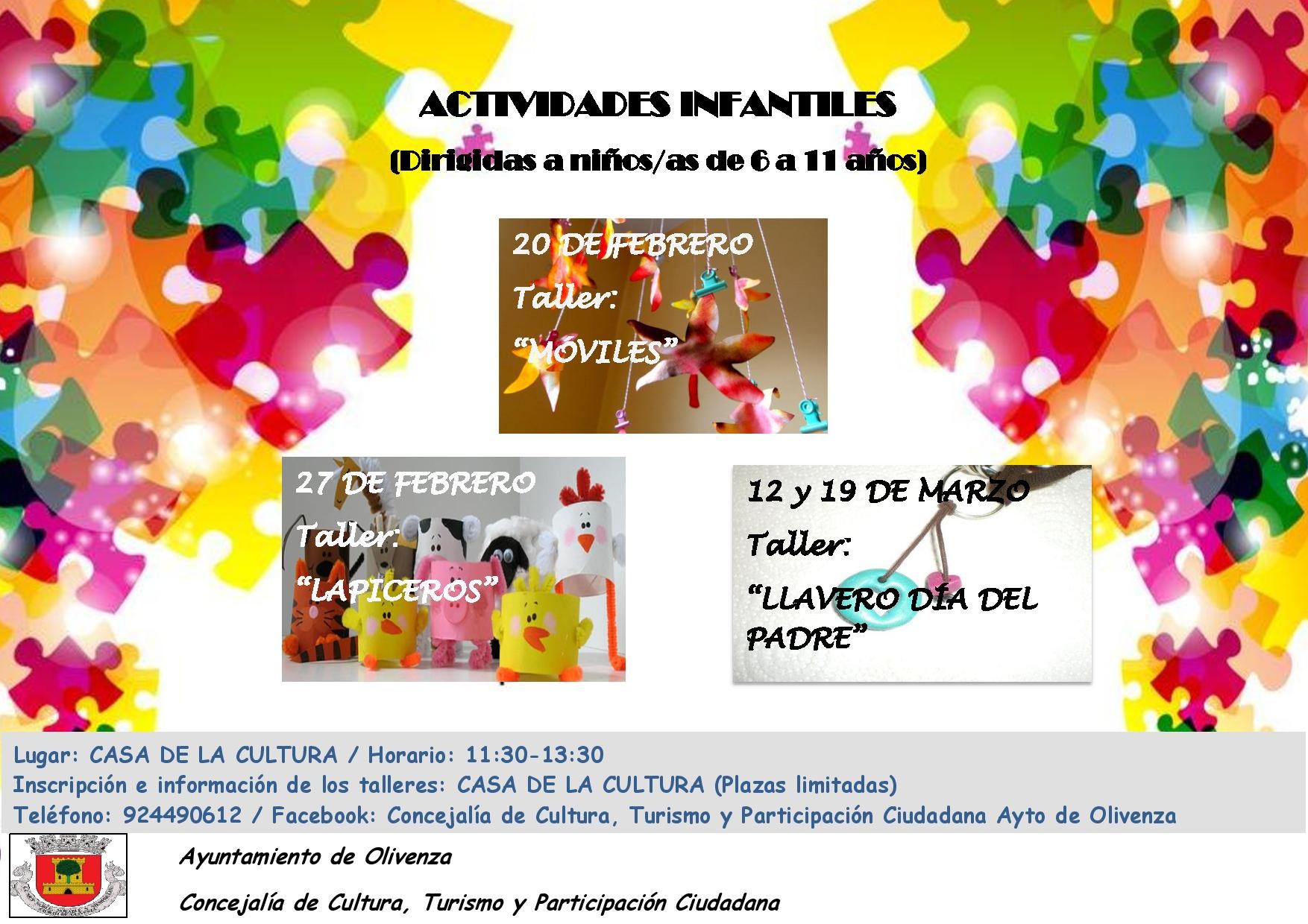 Nuevos talleres infantiles de manualidades en la Casa de la Cultura