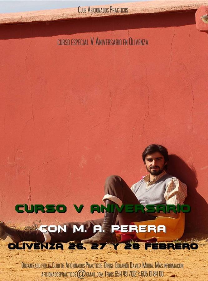 El curso del Club de Aficionados Prácticos en Olivenza contará con Perera