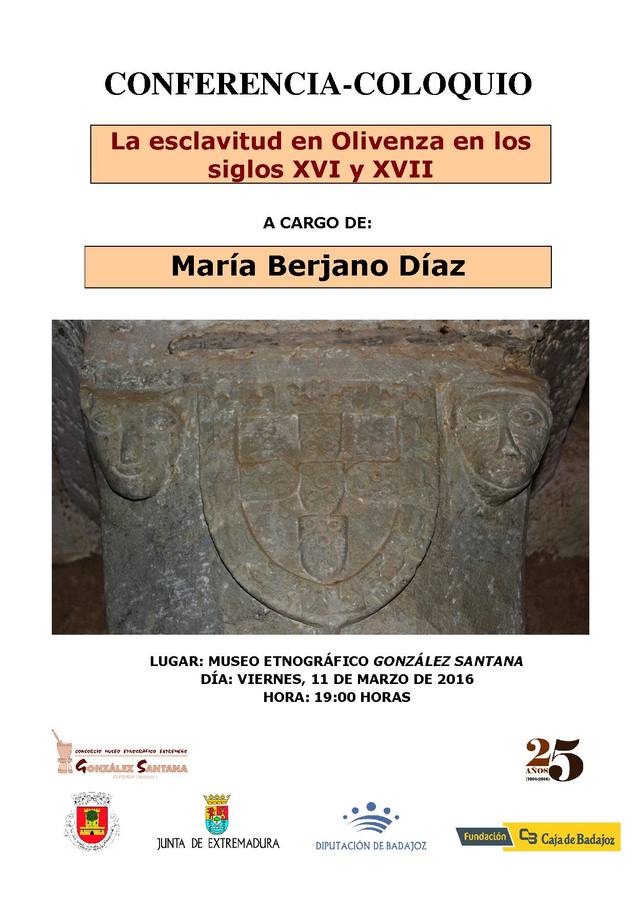 La investigadora María Berjano impartirá una conferencia sobre la esclavitud en Olivenza