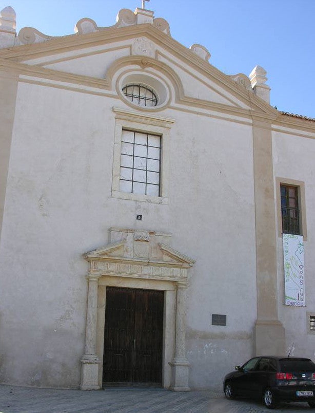 Fachada del Convento San Juan de Dios con el cartel anunciador del congreso. 
