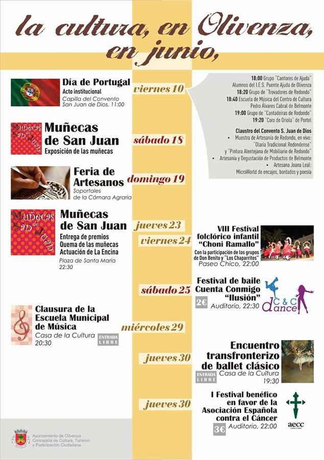 Artesanía, música y baile completan la agenda cultural de junio