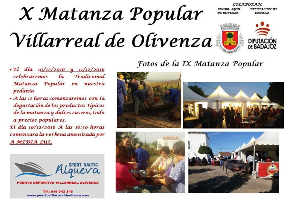 Villarreal de Olivenza celebra su X Matanza Popular
