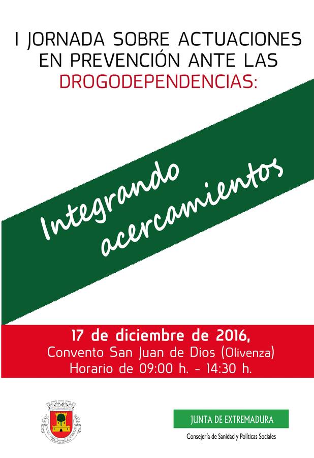 Las ‘I Jornadas integrando acercamientos’ abordarán las actuaciones en prevención ante drogodependencias