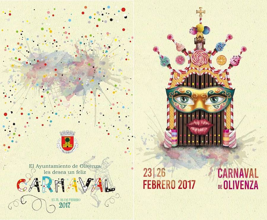 Cartel del Carnaval de Olivenza 2017, obra de la joven Paula Borrallo. 