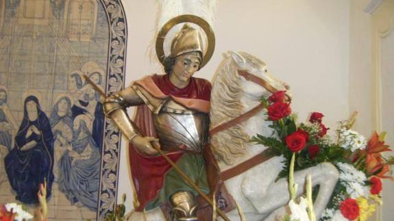 La imagen de San Jorge mártir saldrá en procesión el próximo 23 de abril. CEDIDA