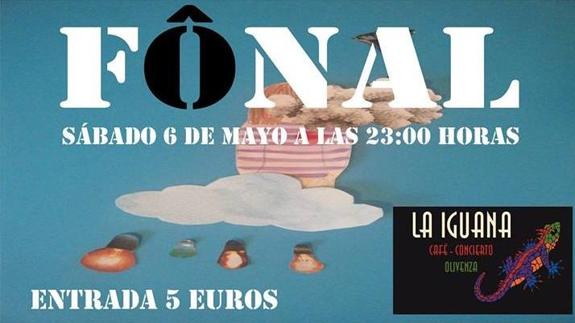 Cartel del concierto de Fônal en Olivenza. 