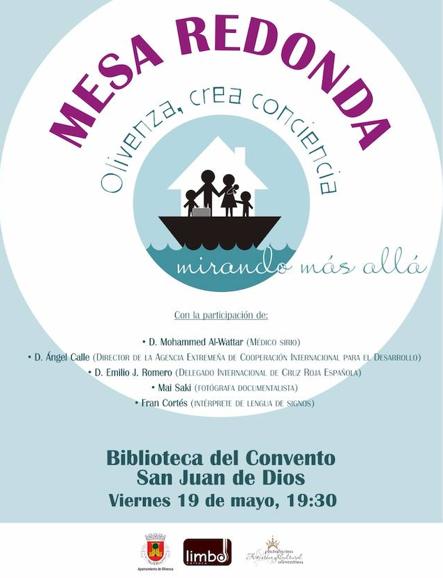 Cartel de la mesa redonda celebrada en Olivenza. 