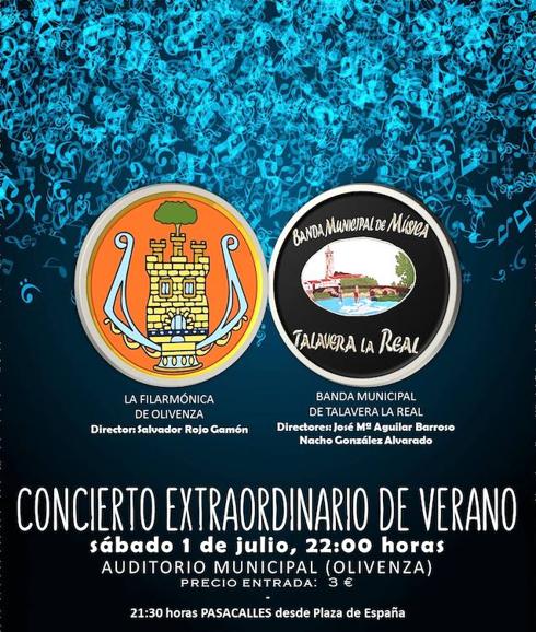 Cartel del concierto extraordinario de verano. 