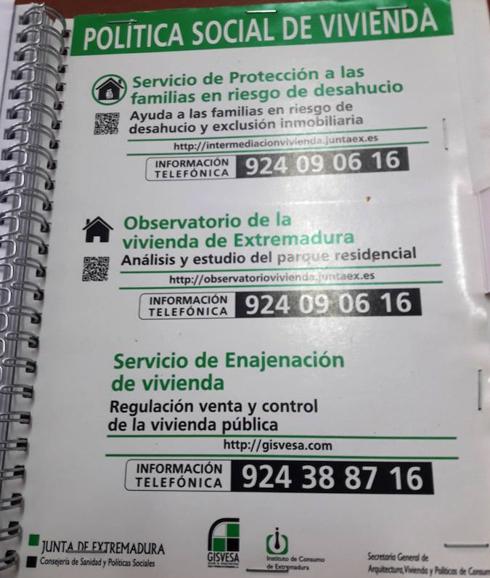 Servicios en materia de política social de Vivienda de la Junta de Extremadura. 