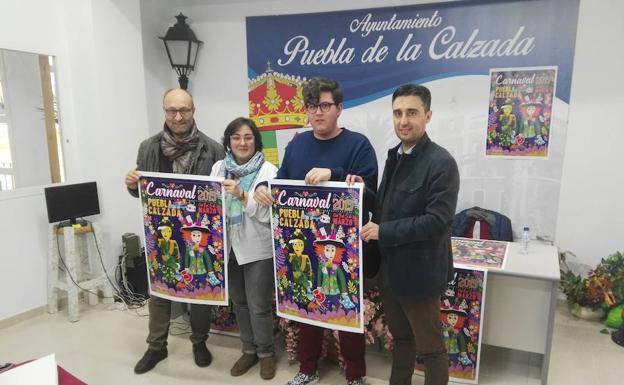 Teo Gracia, Loli Méndez, Carlos Bautisa y Juan Mari Delfa en la presentación del Carnaval 2.019